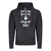 Vintage Black Just A Girl Who Loves Chickens And Dogs Gift Women Vintage Hoodie - trangStudio