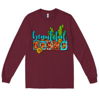 Burgundy beautiful crazy olivia Long Sleeve Tee - OliviaCreatesArt