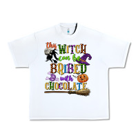 White this witch can be bribed with chocolate Urban Heavy Tee - CowGirlArtShop