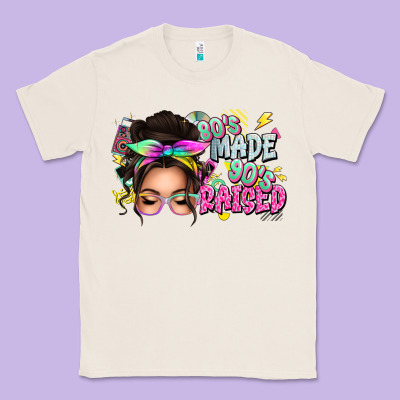 80s Made 90s Raised Messy Bun Classic Tee Designed By Texasbilliewilder