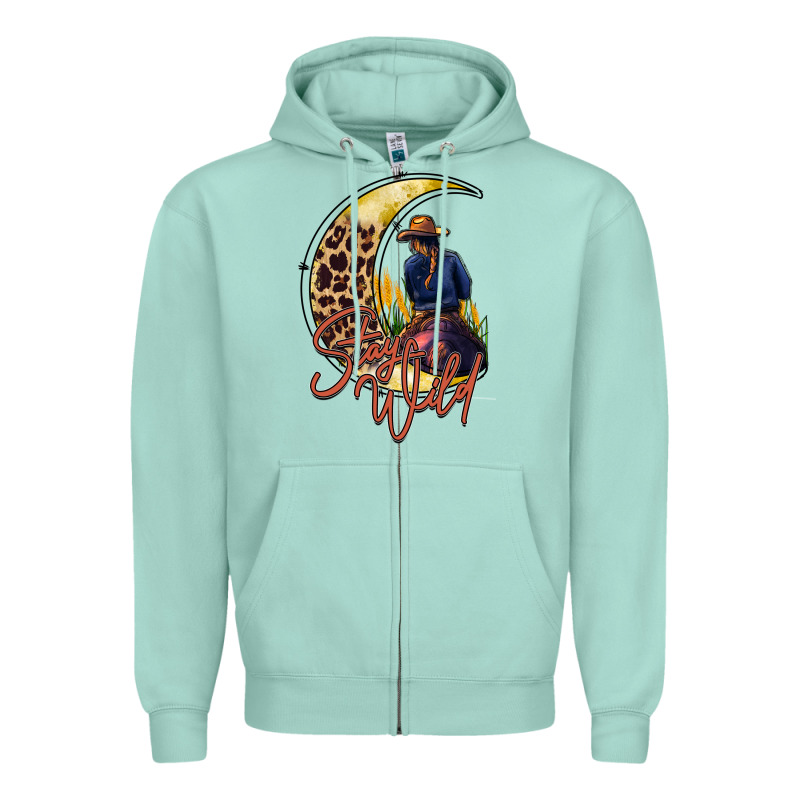 Stay Wild Moon Cowgirl Zipper Hoodie by RacoonDesign | Teevron