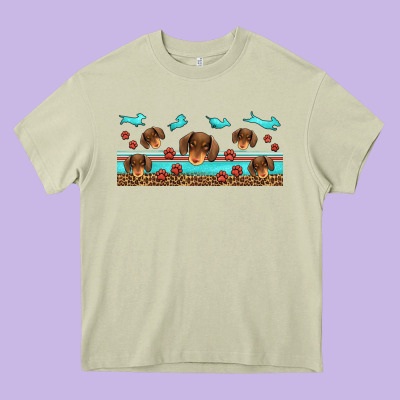 Dachshund Wiener Dog Heavy Core Tee Designed By Jasminsmagicworld