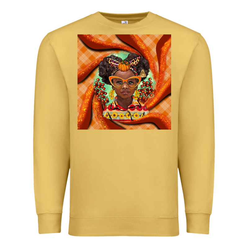 Fall African Girl Premium Sweatshirt by BarkalooDesign | Teevron