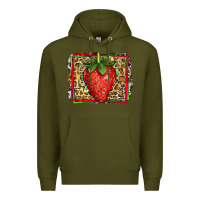 Army Green strawberry summer Premium Hoodie - Jasminsmagicworld