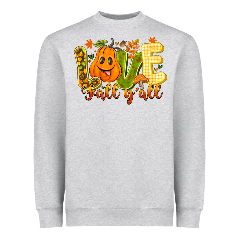 Love Fall Y'all Heavyweight Sweatshirt by CowhideDigitalArt | Teevron