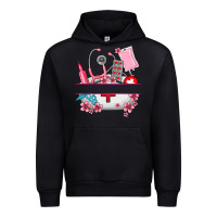 Black custom name nurse hat and elements Urban Hoodie - AdoDesignShop