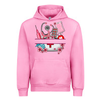 Fuchsia Pink custom name nurse hat and elements Urban Hoodie - AdoDesignShop