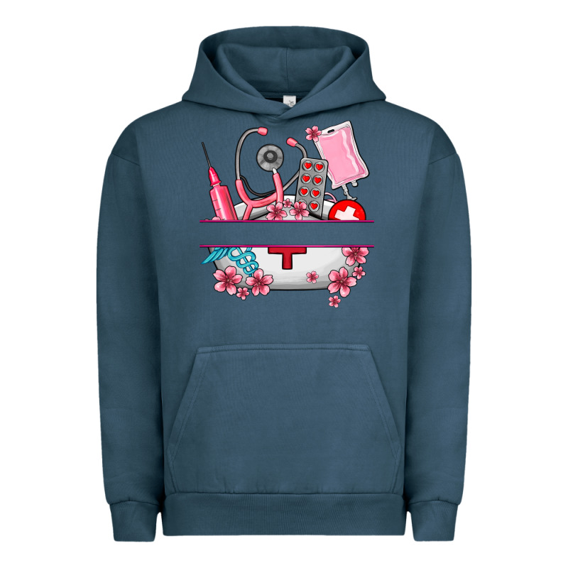 Custom Name Nurse Hat And Elements Urban Hoodie by AdoDesignShop | Teevron