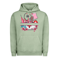 Pigment Oil Green custom name nurse hat and elements Urban Hoodie - AdoDesignShop