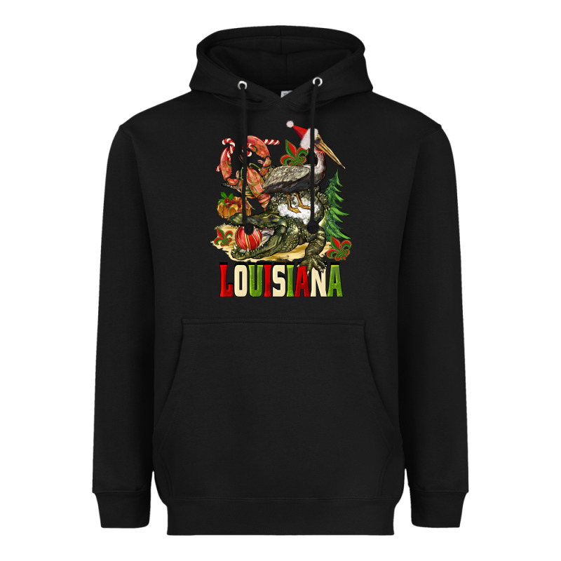Christmas Louisiana Heavyweight Hoodie by BarkalooDesign | Teevron