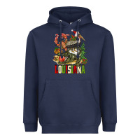 Navy Christmas Louisiana Heavyweight Hoodie - BarkalooDesign