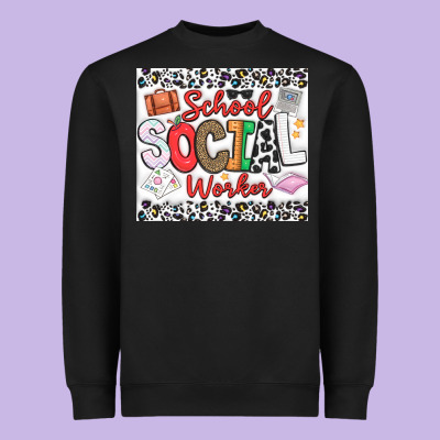 School Social Worker Heavyweight Sweatshirt Designed By Cowhidedigitalart