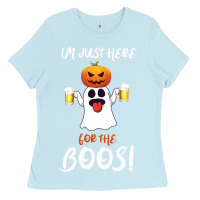 Baby Blue I'm Just Here For The Boos Ladies Tee - Bettercallsaul