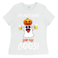 White I'm Just Here For The Boos Ladies Tee - Bettercallsaul