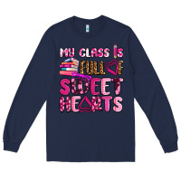 Navy my class is full of sweet hearts olivia Long Sleeve Tee - OliviaCreatesArt