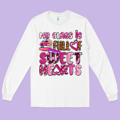 My Class Is Full Of Sweet Hearts Olivia Long Sleeve Tee Designed By Oliviacreatesart
