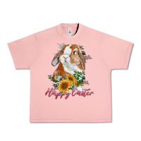 Salmon happy easter with bunny and sunflowers Urban Heavy Tee - RanaPortraitStore