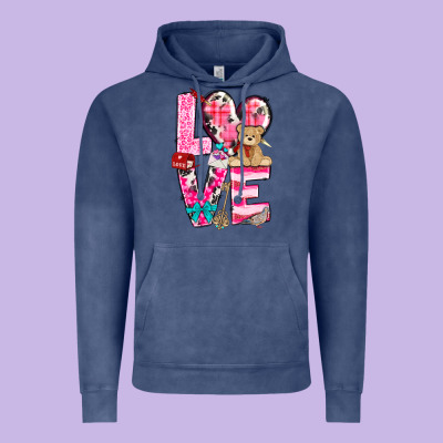 Love Valentine's Day Vintage Hoodie Designed By Howdyjamesfarm