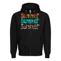 Black summer western Zipper Hoodie - RacoonDesign