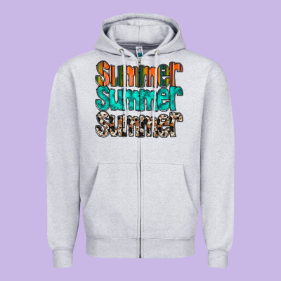 Summer Western Zipper Hoodie Designed By Racoondesign
