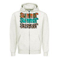 Oatmeal Heather summer western Zipper Hoodie - RacoonDesign