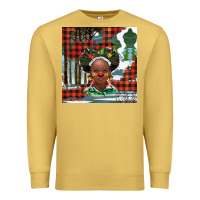Antique Gold Christmas African girl Premium Sweatshirt - BarkalooDesign