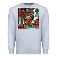 Heather Grey Christmas African girl Premium Sweatshirt - BarkalooDesign