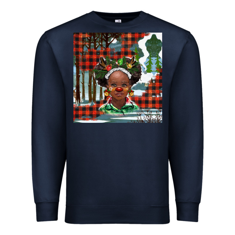 Christmas African Girl Premium Sweatshirt by BarkalooDesign | Teevron