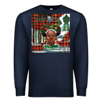 Navy Christmas African girl Premium Sweatshirt - BarkalooDesign