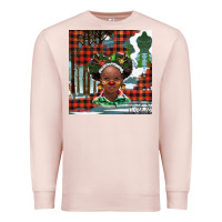 Pale Pink Christmas African girl Premium Sweatshirt - BarkalooDesign