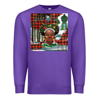 Purple Christmas African girl Premium Sweatshirt - BarkalooDesign
