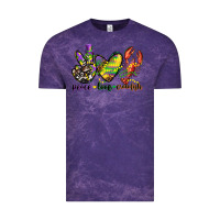 Cloud Purple peace love crawfish mardi gras Vintage Tee - CowGirlArtShop