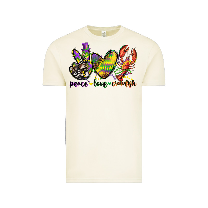 Peace Love Crawfish Mardi Gras Vintage Tee by CowGirlArtShop | Teevron
