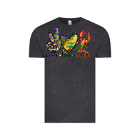 Vintage Black peace love crawfish mardi gras Vintage Tee - CowGirlArtShop