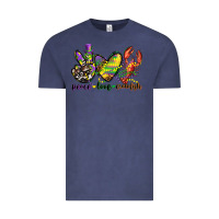 Vintage Denim peace love crawfish mardi gras Vintage Tee - CowGirlArtShop