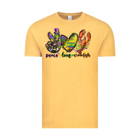 Vintage Mustard peace love crawfish mardi gras Vintage Tee - CowGirlArtShop