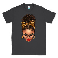 Smoke Light skin afro messy bun leopard bow Classic Tee - texasbilliewilder