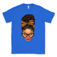 True Royal Light skin afro messy bun leopard bow Classic Tee - texasbilliewilder