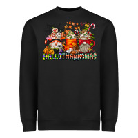Black Hallothanksmas Gnome Coffee Cups Heavyweight Sweatshirt - CowhideDigitalArt