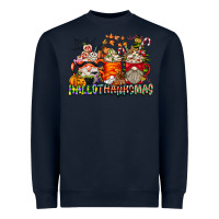Navy Hallothanksmas Gnome Coffee Cups Heavyweight Sweatshirt - CowhideDigitalArt