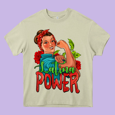 Latina Power Strong Woman Heavy Core Tee Designed By Jasminsmagicworld