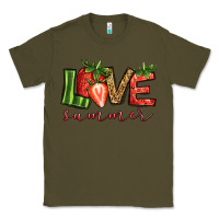 Army Green love summer strawberry Classic Tee - Jasminsmagicworld