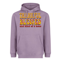 Lavender thankful blessed and kind of a mess Heavyweight Hoodie - BarkalooDesign