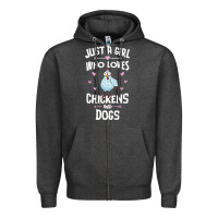 Charcoal Heather Just A Girl Who Loves Chickens And Dogs Gift Women Zipper Hoodie - trangStudio