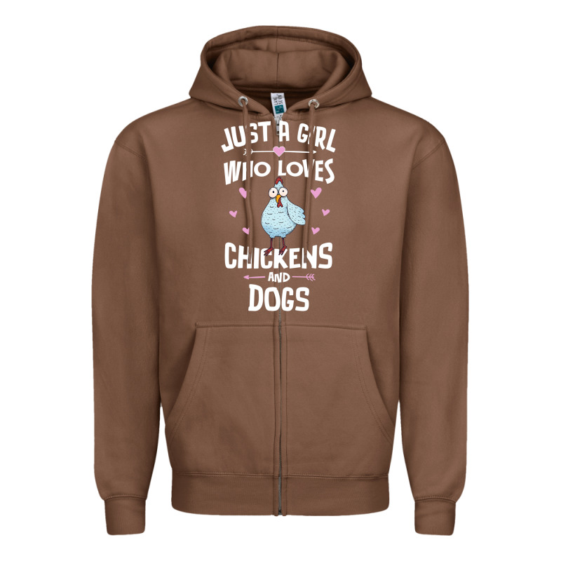 Just A Girl Who Loves Chickens And Dogs Gift Women Zipper Hoodie by trangStudio | Teevron