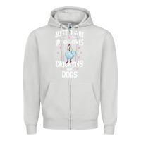 Dove Grey Just A Girl Who Loves Chickens And Dogs Gift Women Zipper Hoodie - trangStudio