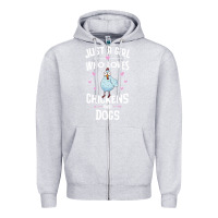 Heather Grey Just A Girl Who Loves Chickens And Dogs Gift Women Zipper Hoodie - trangStudio