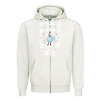 Oatmeal Heather Just A Girl Who Loves Chickens And Dogs Gift Women Zipper Hoodie - trangStudio