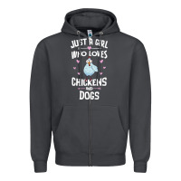 Smoke Just A Girl Who Loves Chickens And Dogs Gift Women Zipper Hoodie - trangStudio