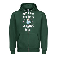 Sports Green Just A Girl Who Loves Chickens And Dogs Gift Women Zipper Hoodie - trangStudio